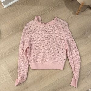 Maje Light Pink Crew Neck Sweater